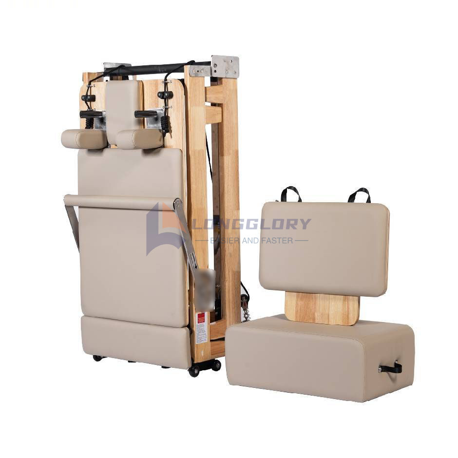 Máy cải cách Pilates gỗ sồi có thể gập lại